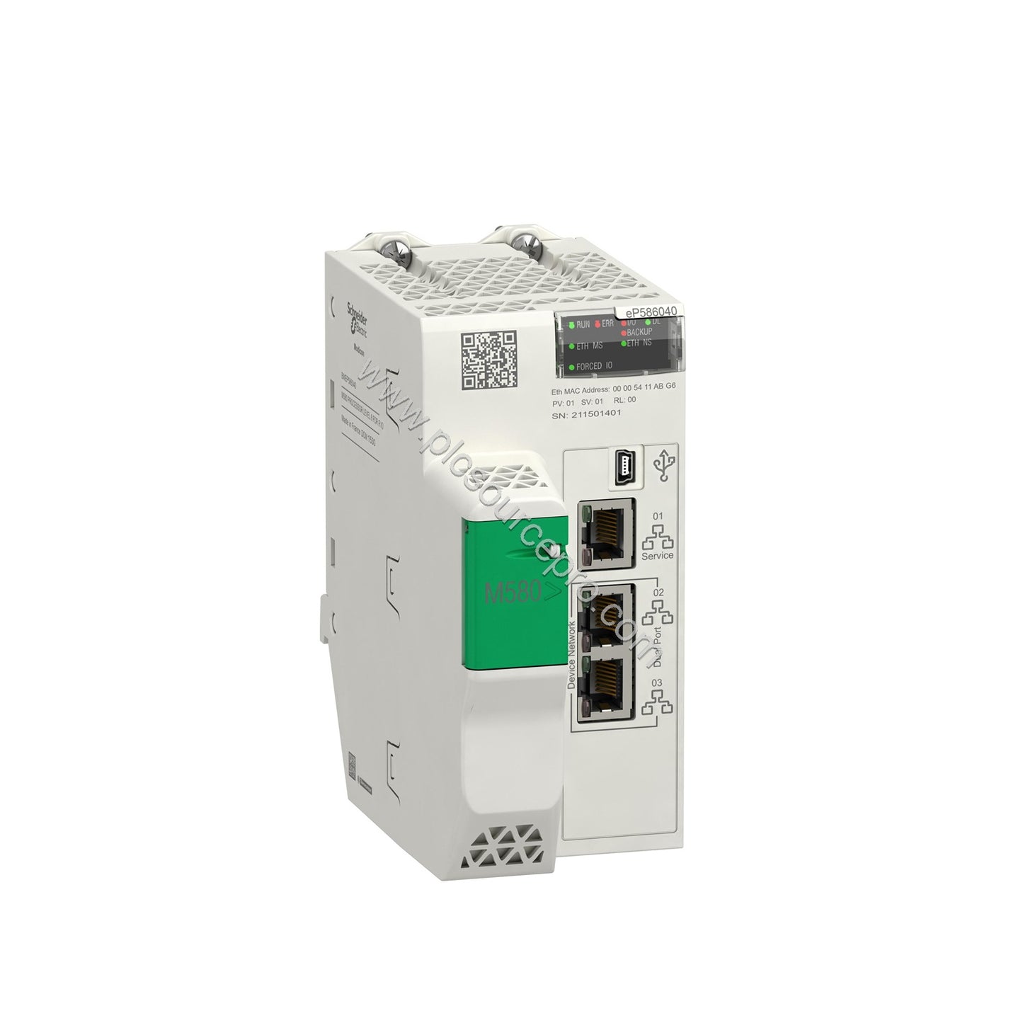 Figure 2: The Schneider BMEP586040C Industrial Automation Module with Ethernet ports and USB connector, suitable for large-sc