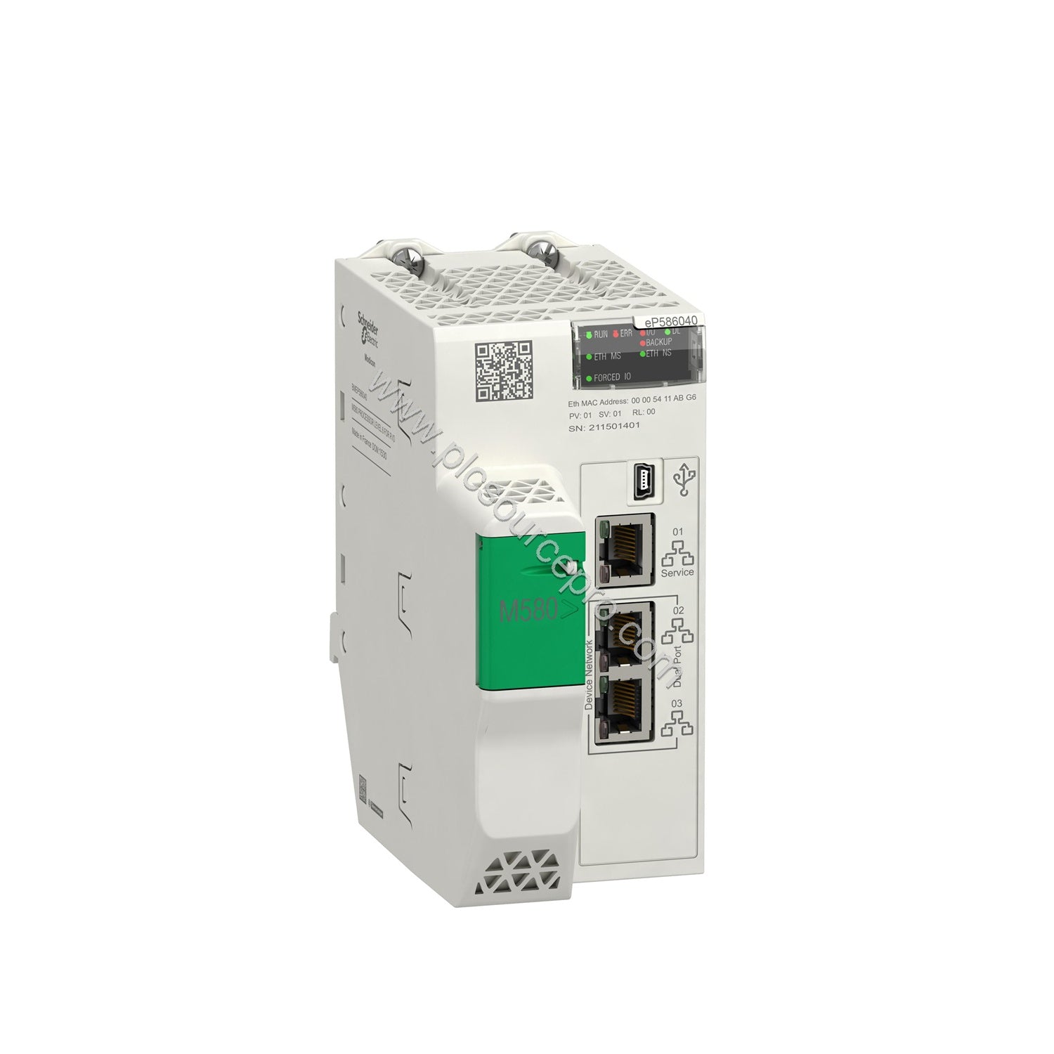 Figure 2: The Schneider BMEP586040C Industrial Automation Module with Ethernet ports and USB connector, suitable for large-sc