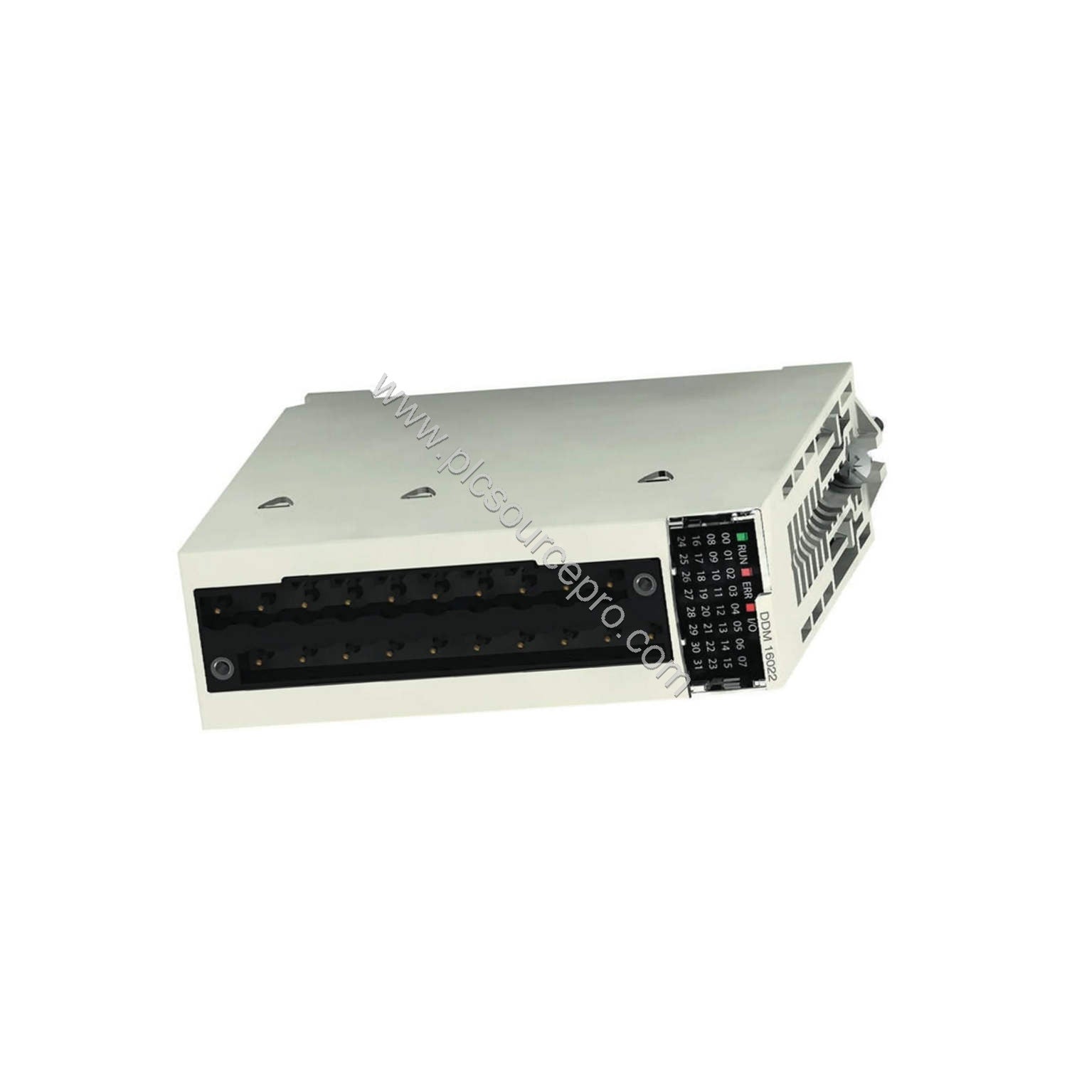Figure 2: Technical detail of the BMXDDM16022 connections: the module offers 8 inputs and 8 solid-state outputs for Modicon X