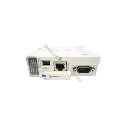 Figure 2: Detail of the Schneider BMXP3420302CL showing the CANopen SUB-D 9 connector and Ethernet RJ45 port for network inte