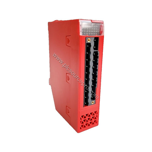 Figure 1: Front view of the Schneider BMXSDI1602 Safety Discrete Input Module showing 16-channel LED indicators and compact i