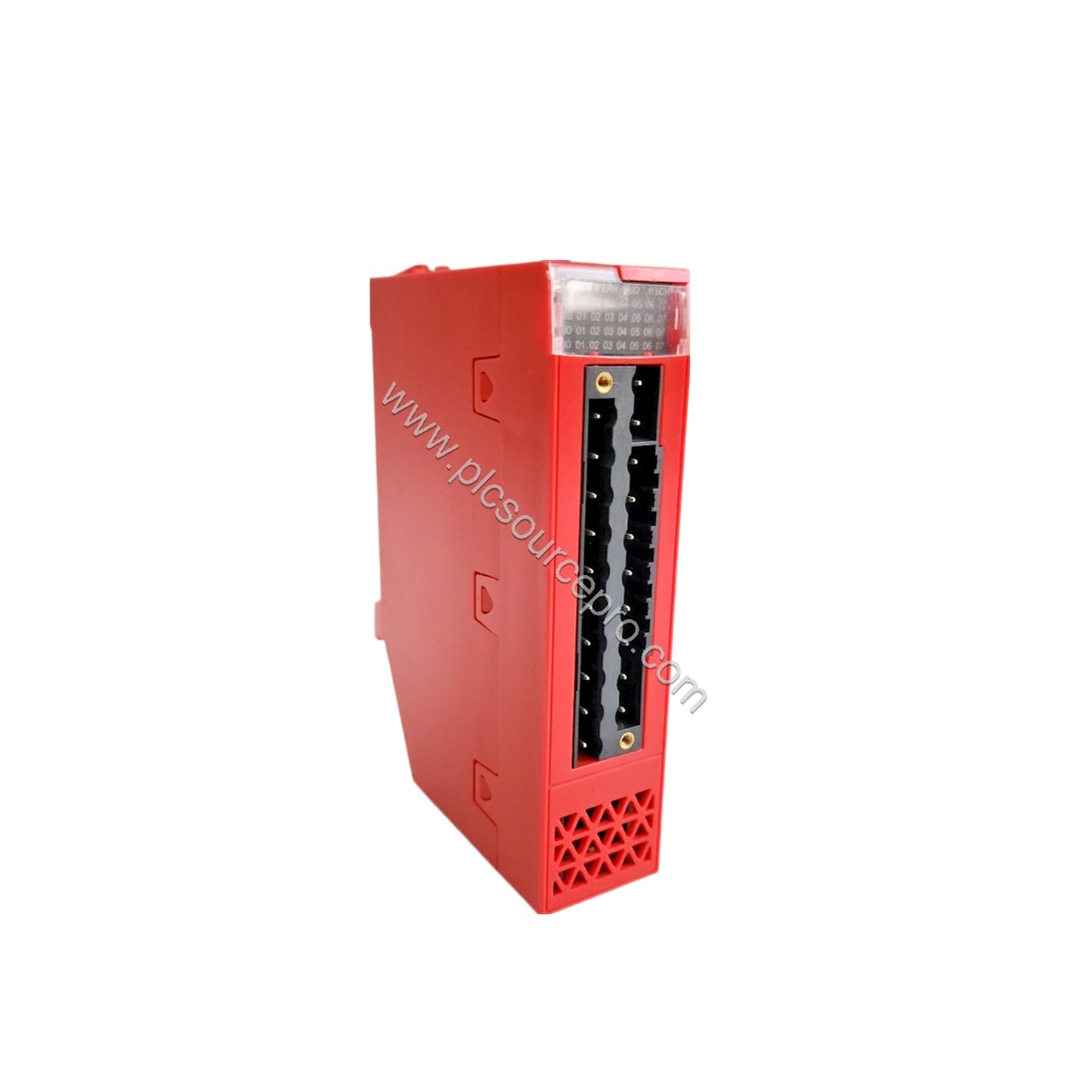 Figure 2: Side angle of the Schneider BMXSDI1602 module revealing screw terminal connections and the IP20-rated enclosure for