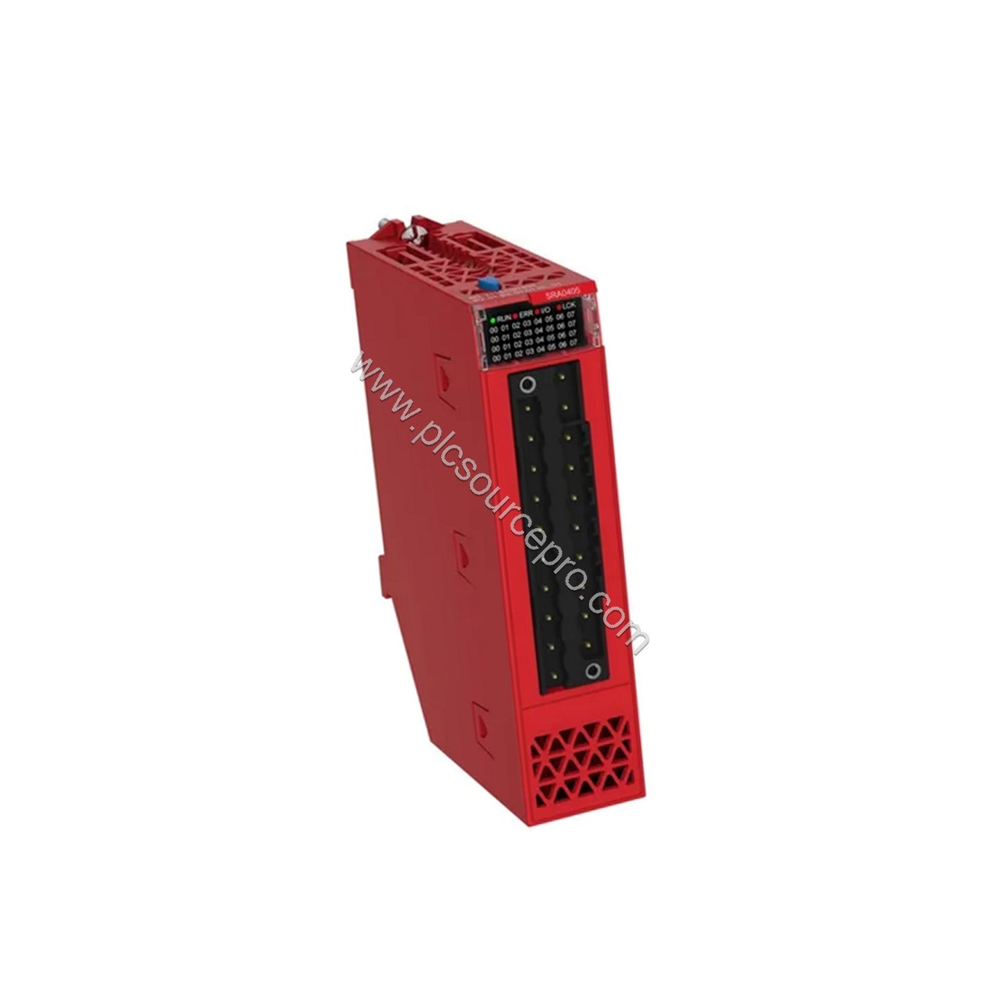 Figure 2: Detailed view of the Schneider BMXSRA0405 module terminals highlighting the four isolated relay outputs with AC/DC 