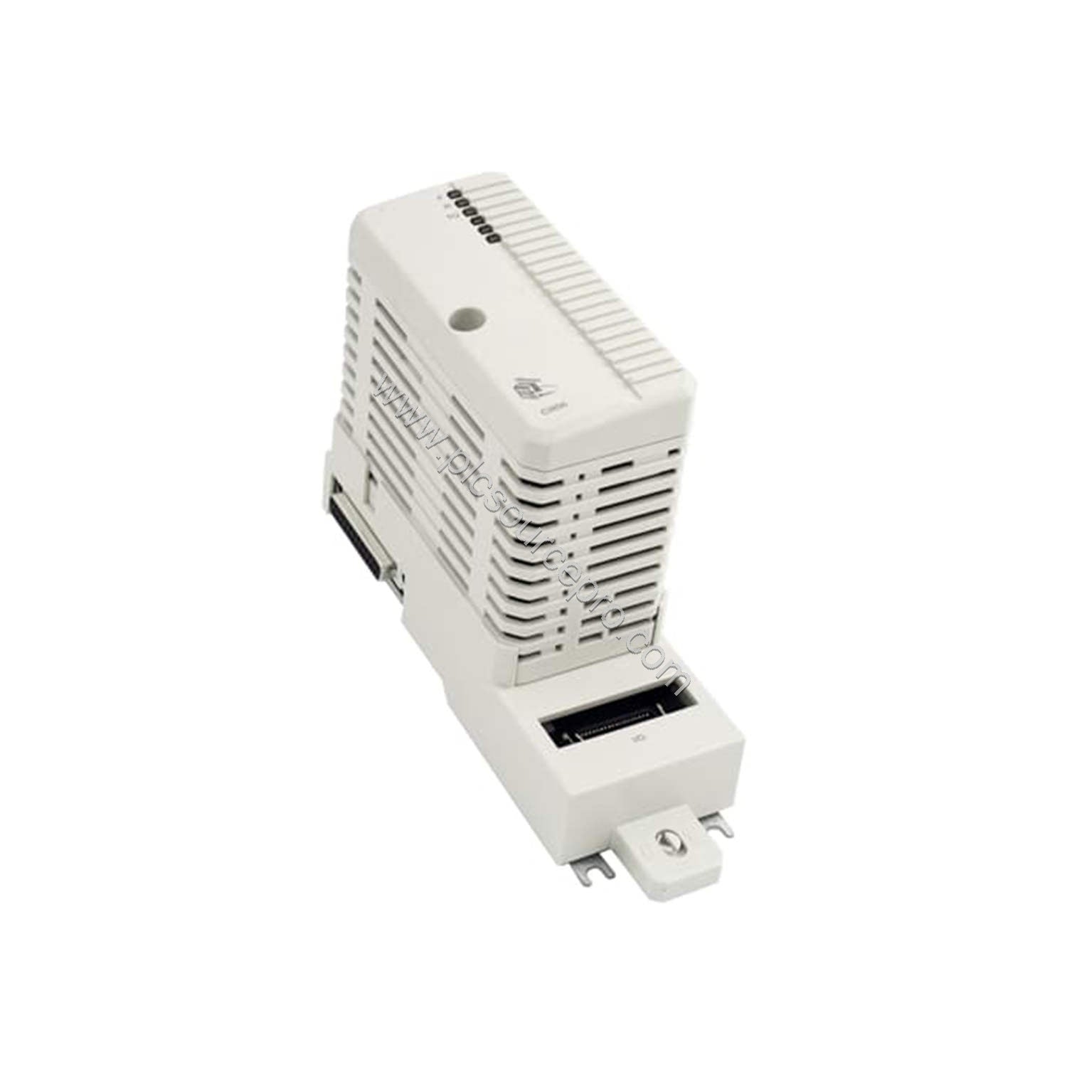 Figure 1: Front view of the ABB CI856 Industrial Automation Module showing its compact industrial enclosure and front panel i
