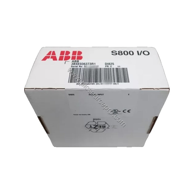 Figure 1: Front view of the ABB DI825 Industrial Automation Module showing its compact 45 mm housing and front panel status L