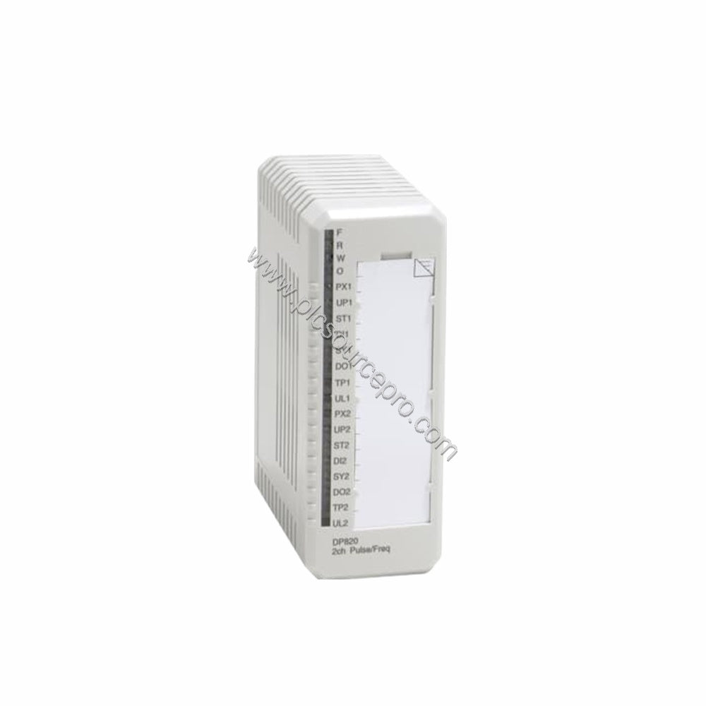 Figure 1: Front view of the ABB DP820 Industrial Automation Module showing its compact S800 housing and status LEDs.