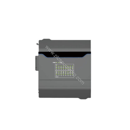 Figure 2: Close-up of the Flexem F5-MD1616N module highlighting the status LEDs and input/output channel labeling for straigh