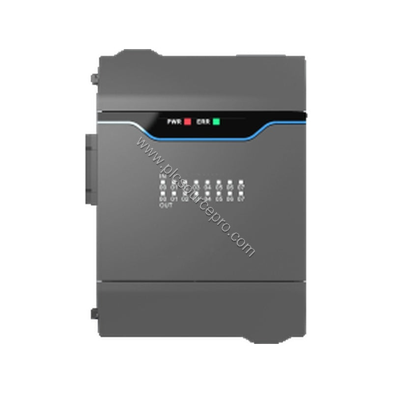 Figure 1: Front view of the Flexem F5-MD1616R Industrial Automation Module showing its compact DIN-rail mountable enclosure a