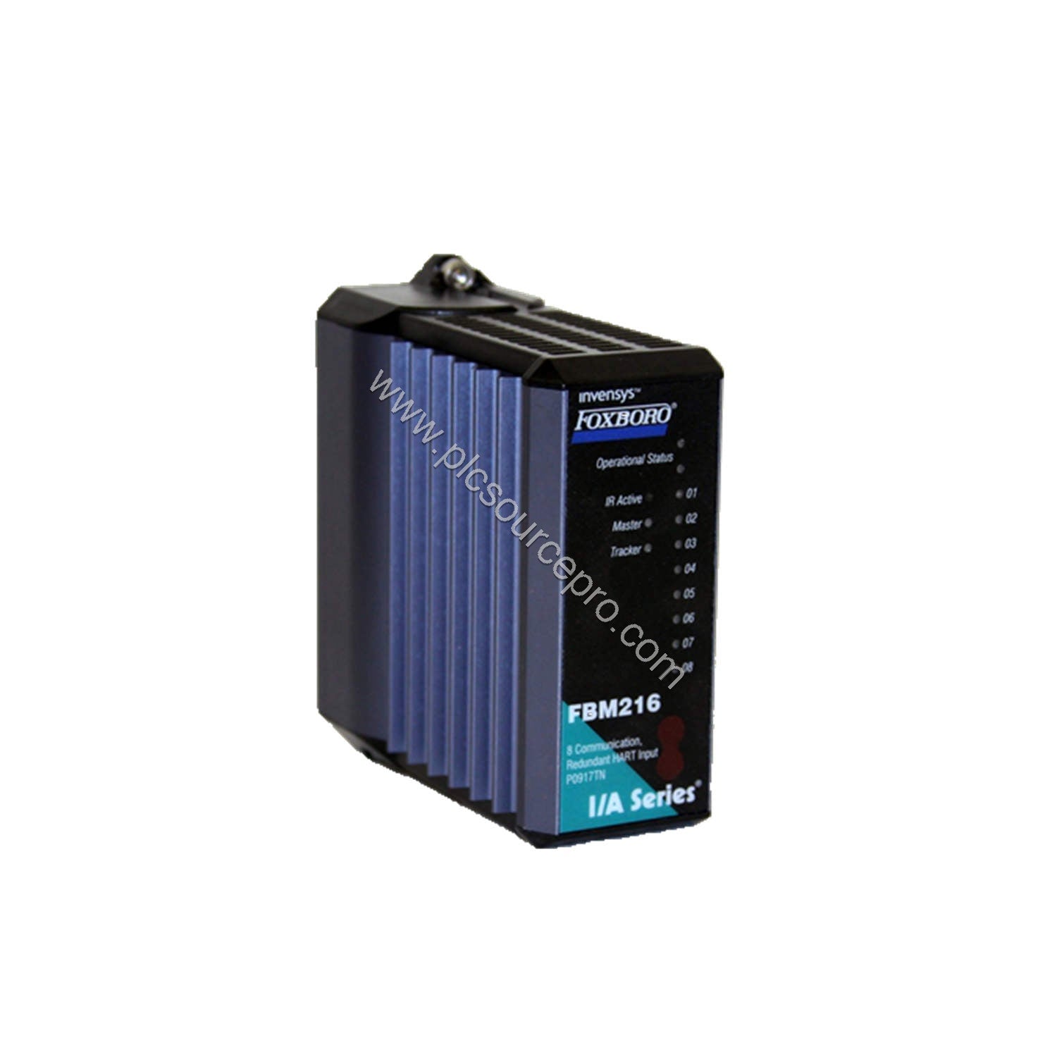 Figure 1: Front view of the Schneider FBM216 Industrial Automation Module showing its compact industrial enclosure with multi