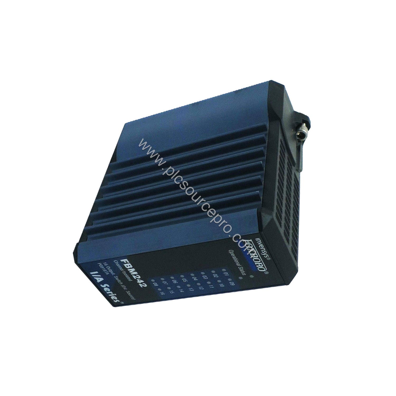 Figure 2: Close-up of the Schneider FBM242's terminal block and isolation barrier, highlighting galvanically isolated output 