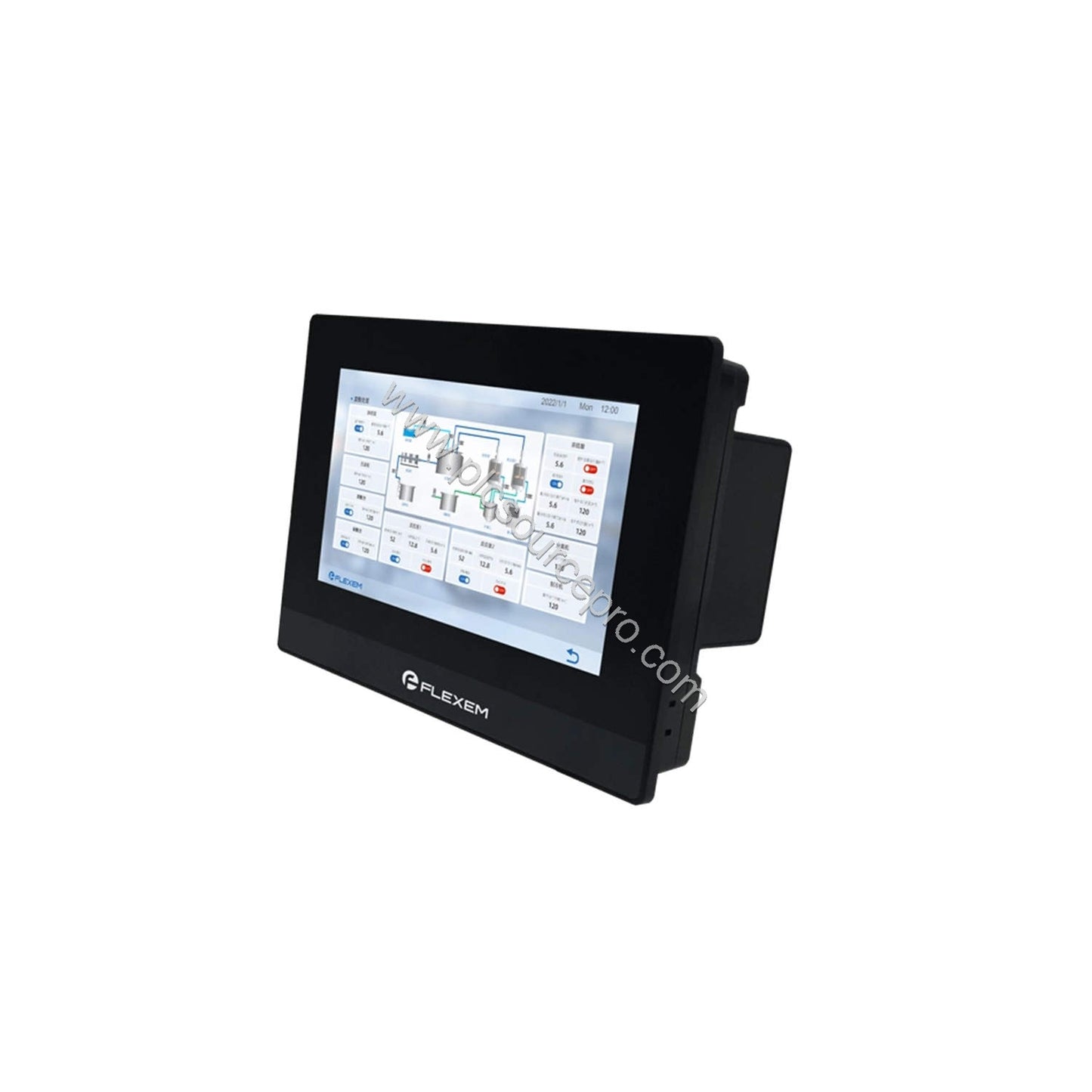 Figure 1: Front view of the Flexem FE6070H Industrial Automation Module showing its 7-inch touch screen and compact engineeri