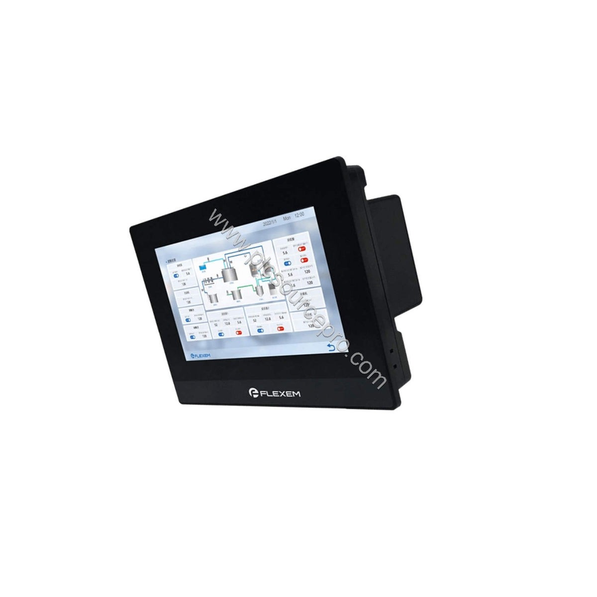 Figure 2: Rear view of the Flexem FE6070H Industrial Automation Module highlighting its Ethernet, USB, and serial communicati