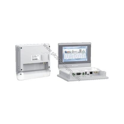 Figure 1: Front view of the Flexem FE6370C Industrial Automation Module showing its 7-inch display and compact plastic enclos
