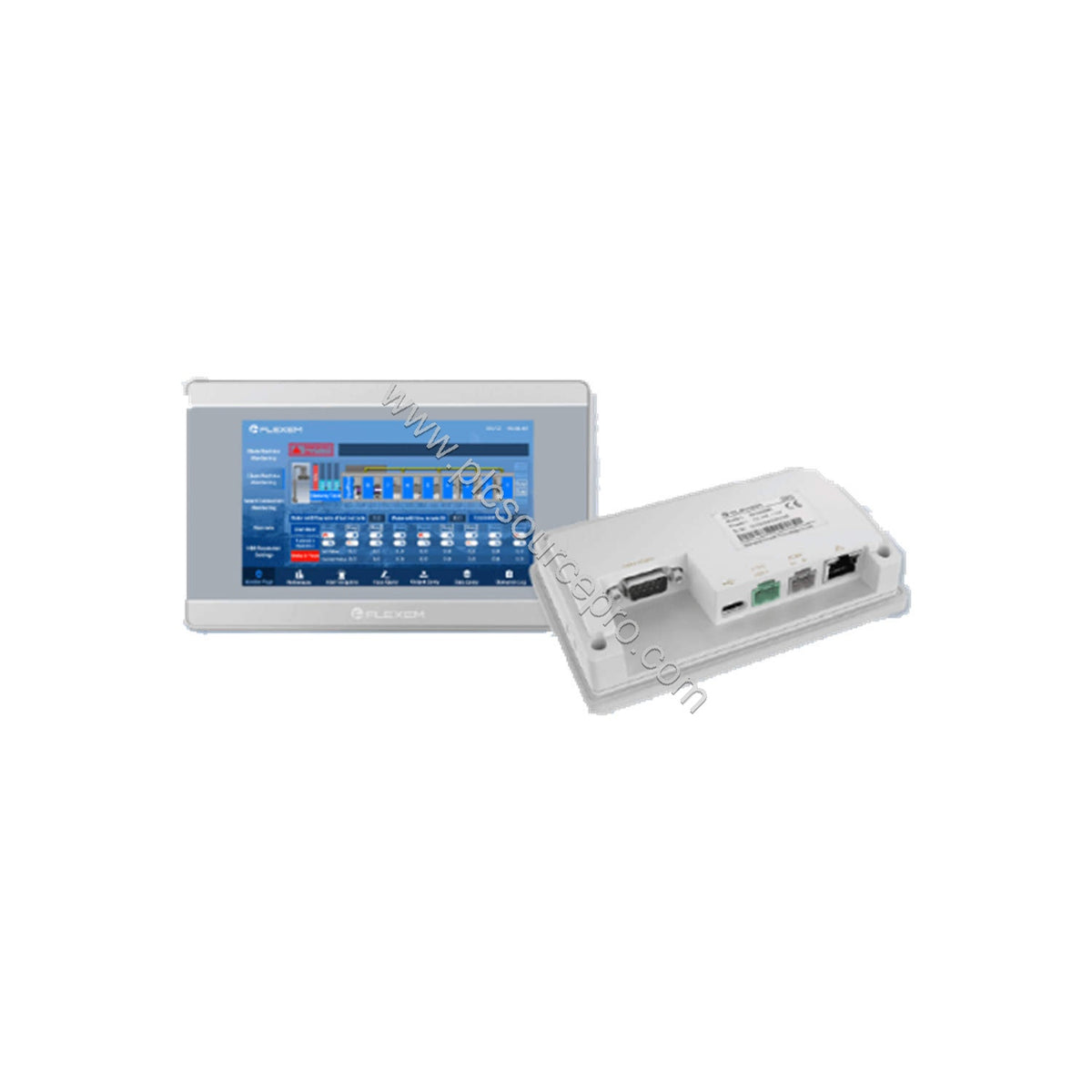 Figure 2: The Flexem FE7043WE-UL HMI displaying a process screen, highlighting its high-resolution touchscreen interface suit
