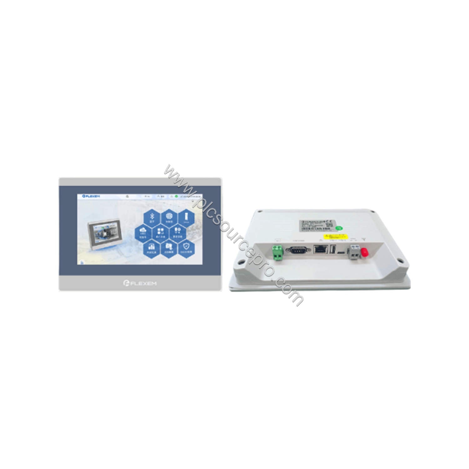 Figure 2: Rear panel of the Flexem FE7370WE-4G highlighting its Ethernet, USB, and serial communication ports for industrial 