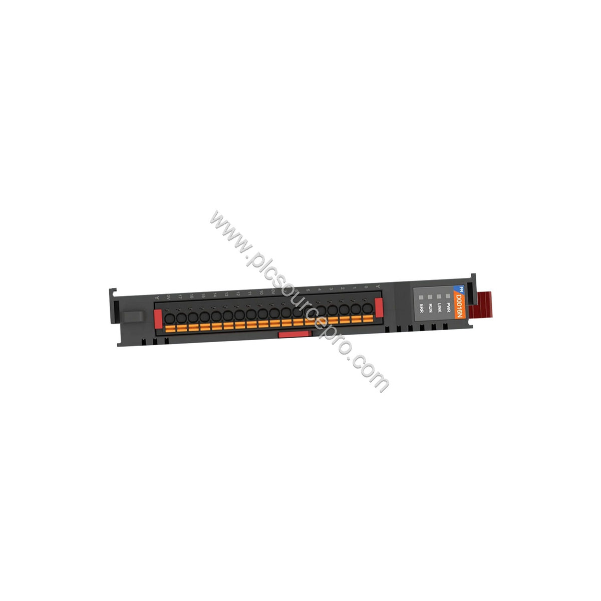Figure 1: Front view of the Flexem FR-D1600 Industrial Automation Module showing its compact DIN-rail housing and 16 channel 