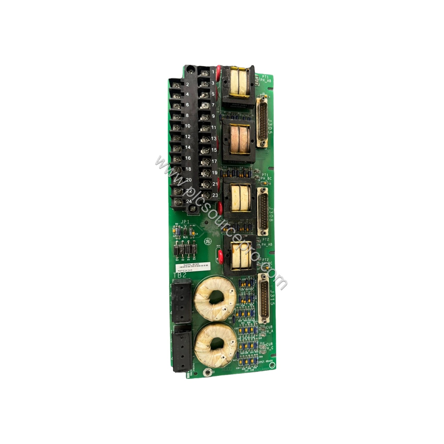 Figure 1: Front view of the GE IS200IGPAG2AED Gate Drive Power Supply Board showing two sets of LED indicators and the vertic