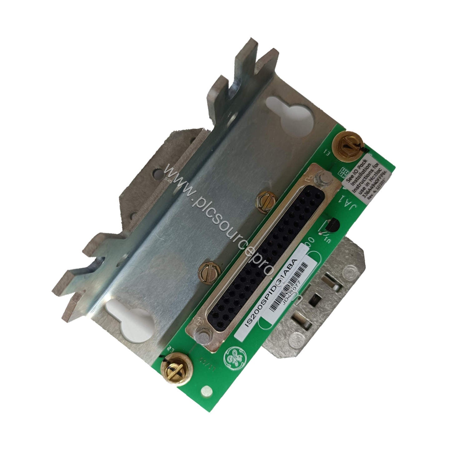 Figure 2: Close-up of the GE IS200STAIH2ABA terminal board highlighting the jumper configuration areas and the on-board ID ch
