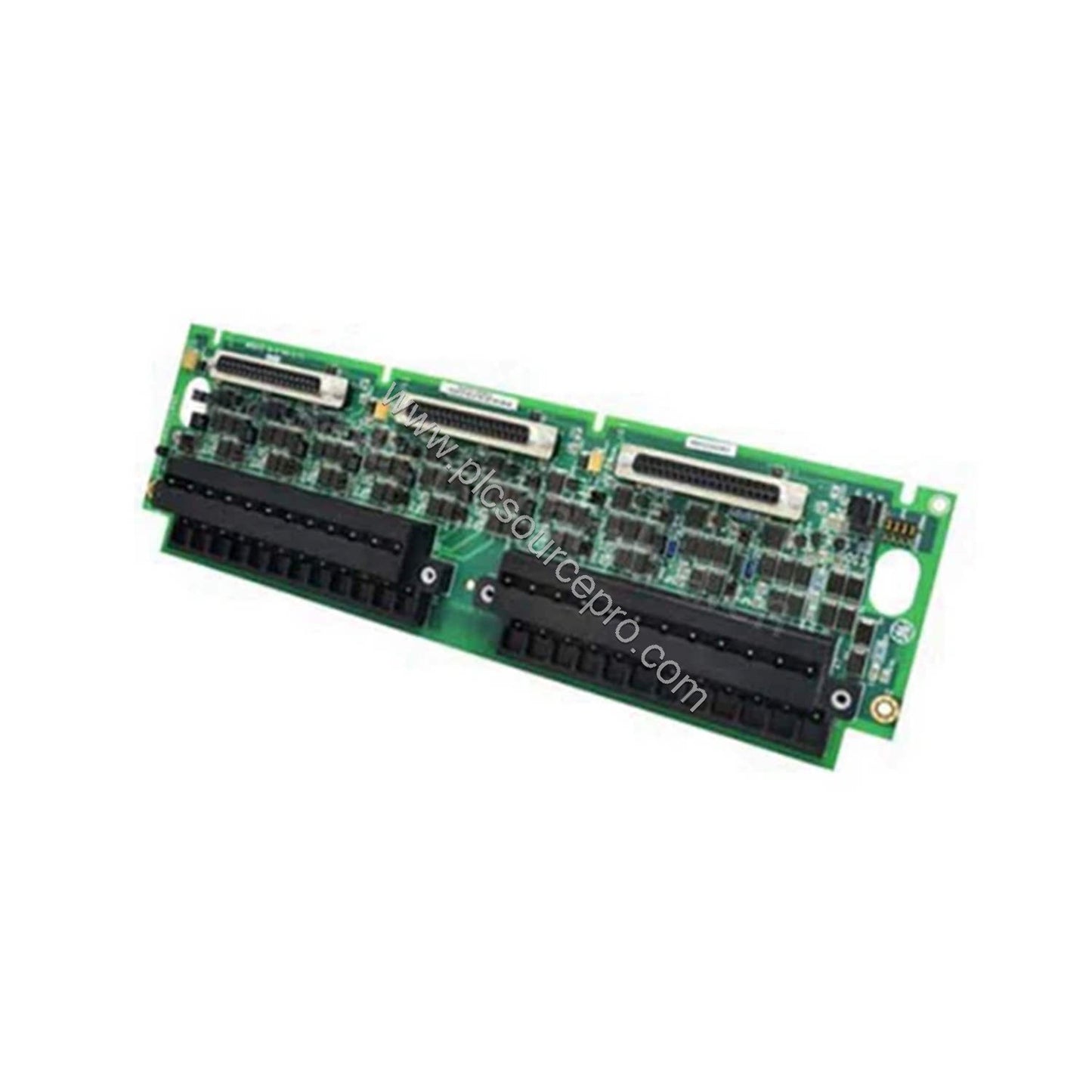 Figure 1: Front view of the GE IS200TBAIH1CDD Analog Input Terminal Board showing its long PCB with two terminal blocks and t