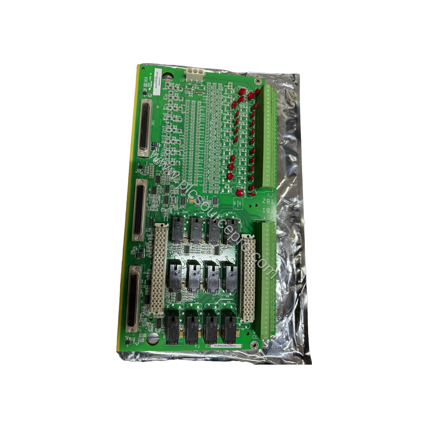 Figure 1: Front view of the GE IS200TDBTH6A Mark VIe discrete I/O terminal board showing its compact PCB with potentiometers,