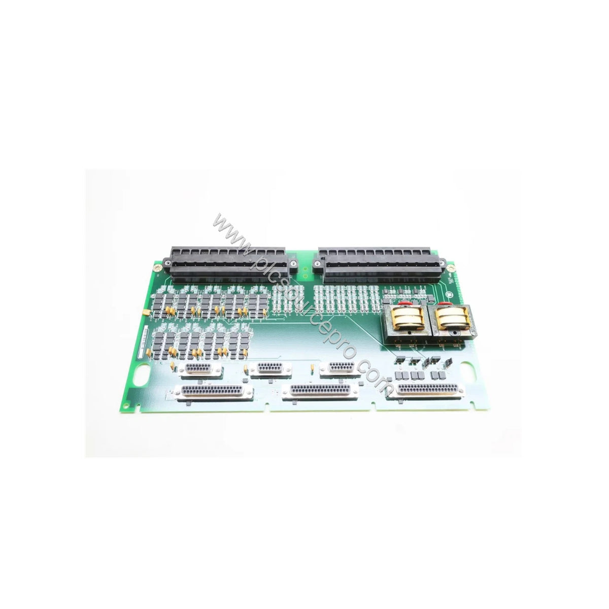 Figure 1: Front view of the GE IS200TPROH1BBB protection board showing its terminal blocks, relays, and compact rectangular d