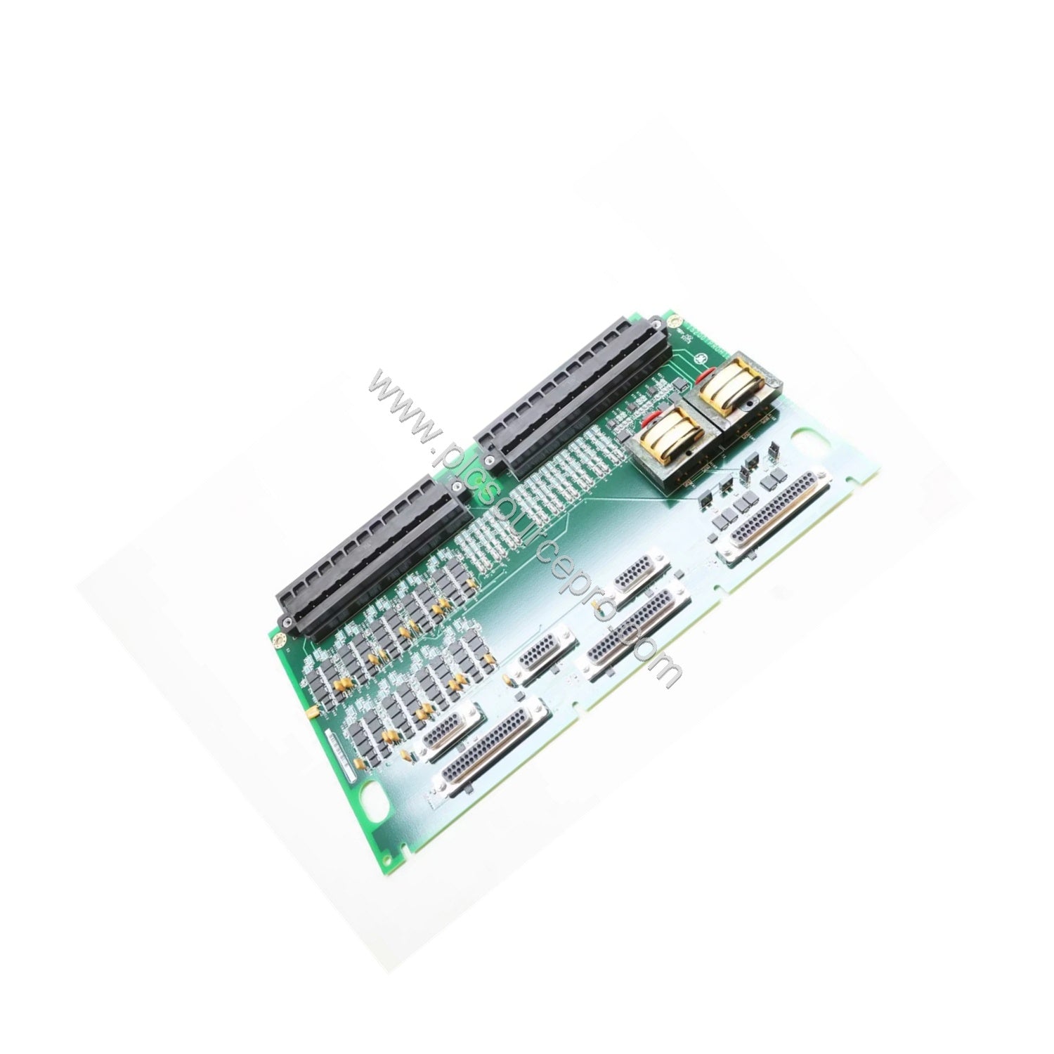 Figure 2: Close-up of the GE IS200TPROH1BBB board highlighting the potentiometers, capacitors, and terminal connections for M