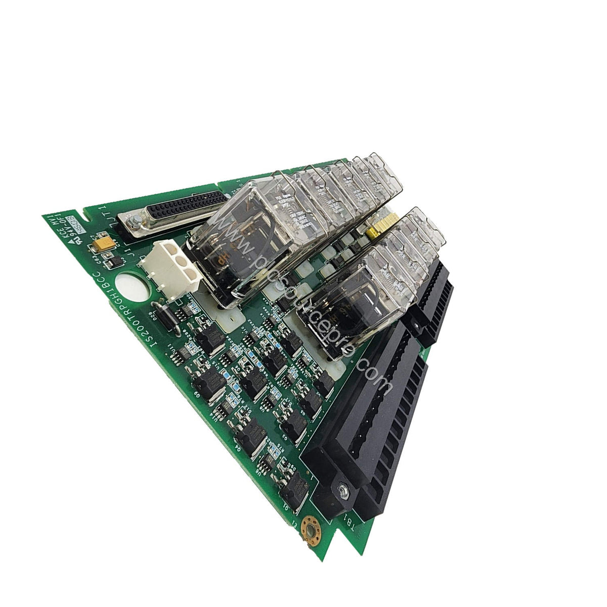 Figure 2: Close-up of the GE IS200TRPGH1BCC connectors and relays, highlighting the trip solenoid interfaces and voting circu