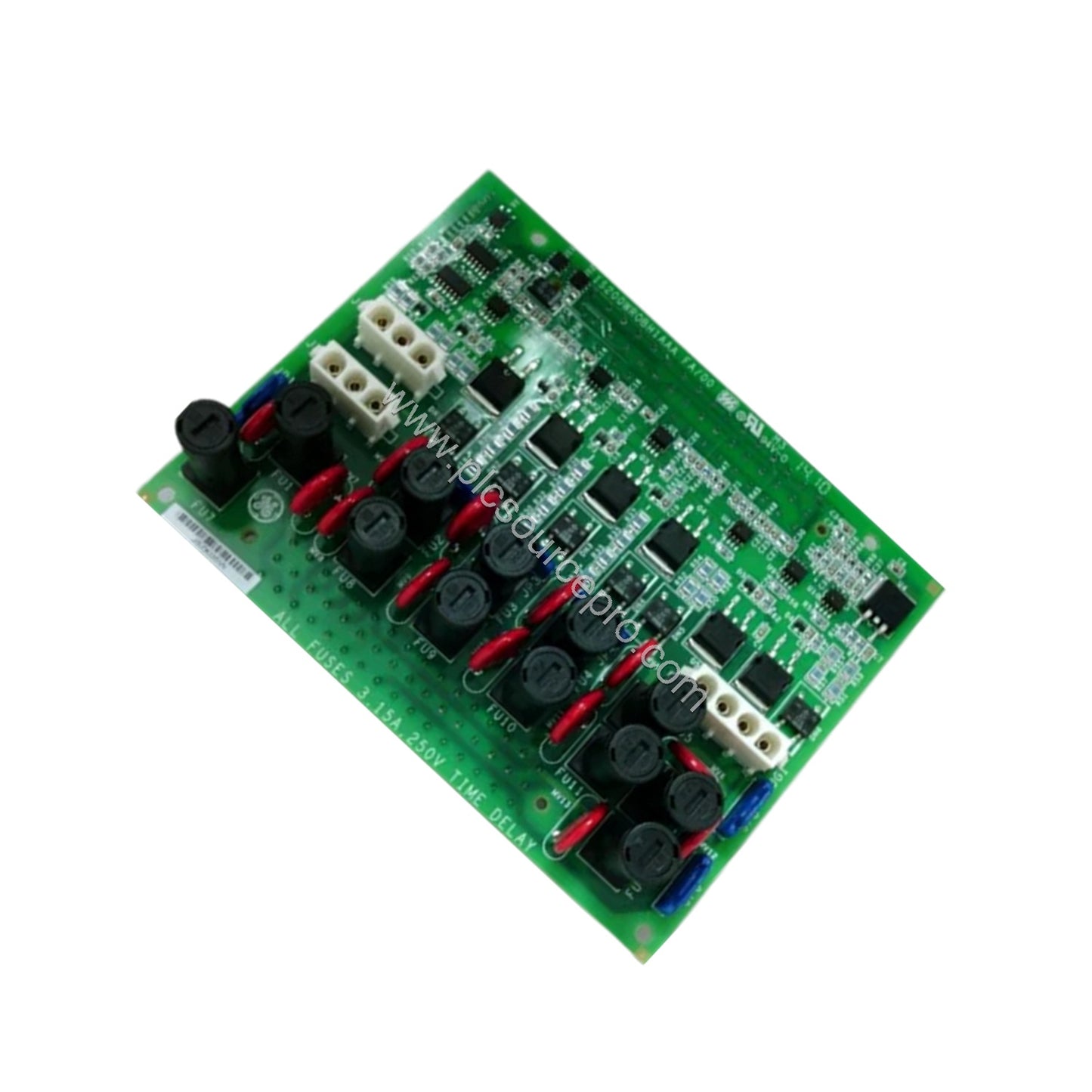 Figure 2: Close-up of the GE IS200WROBH1A board highlighting the 3.15 A fuse and connection points for relay outputs.