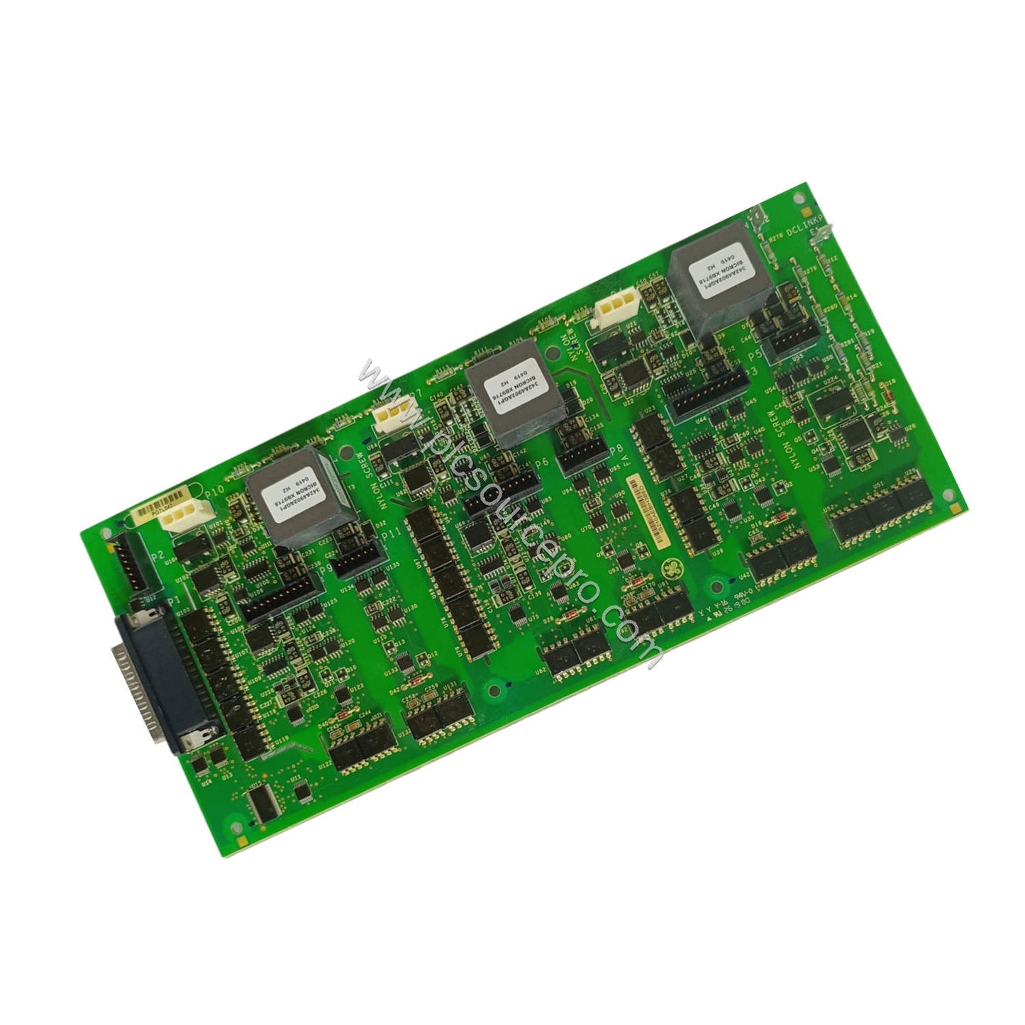 Figure 1: Front view of the GE IS210AEBIH3BED Industrial Automation Module showing the conformal coated circuit board and con