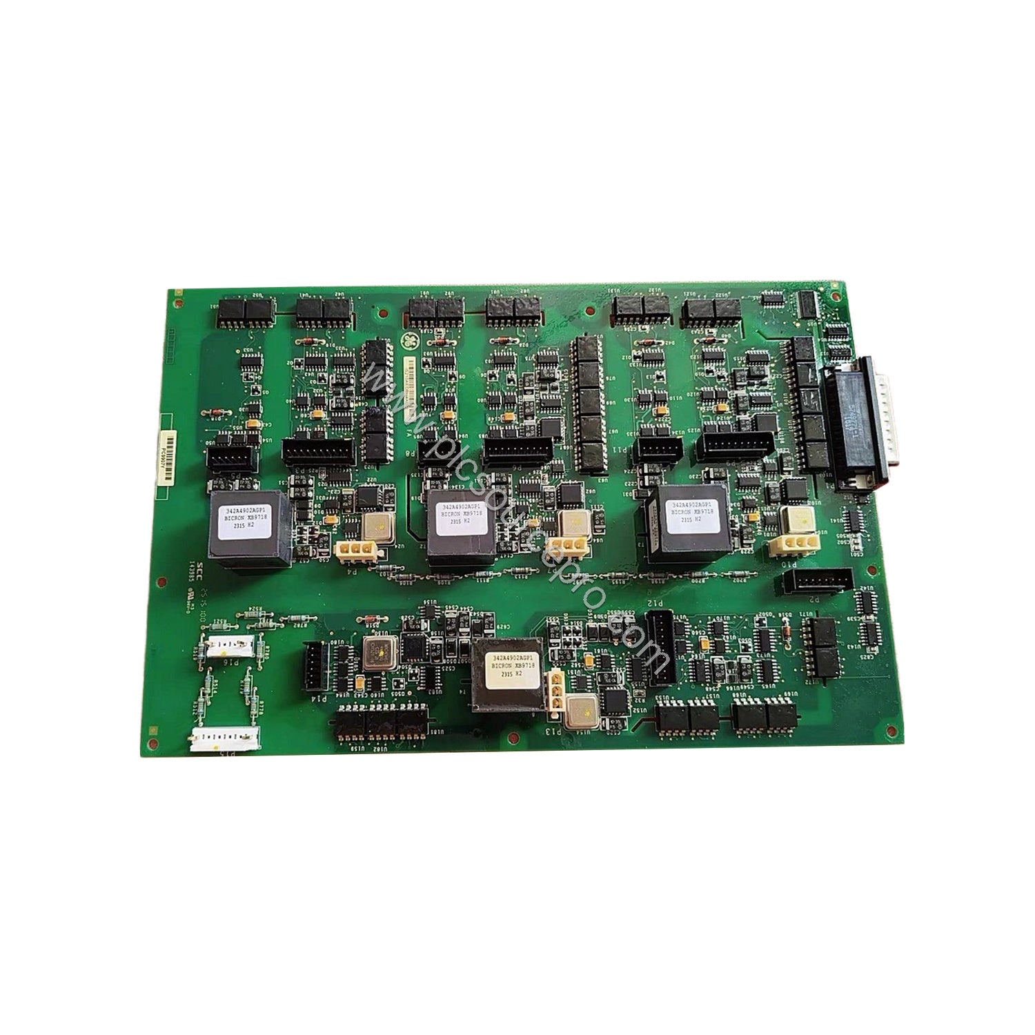 Figure 2: Close-up of the GE IS210AEDBH4AGD Industrial Automation Module highlighting the Bicron transformers and integrated 