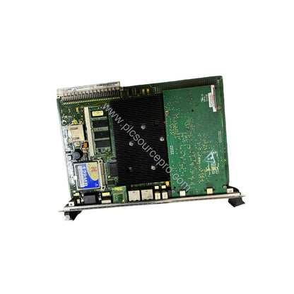 Figure 2: Close-up of the GE IS215UCVGM06A board highlighting its Intel Celeron processor, Ethernet ports, and VME bus connec