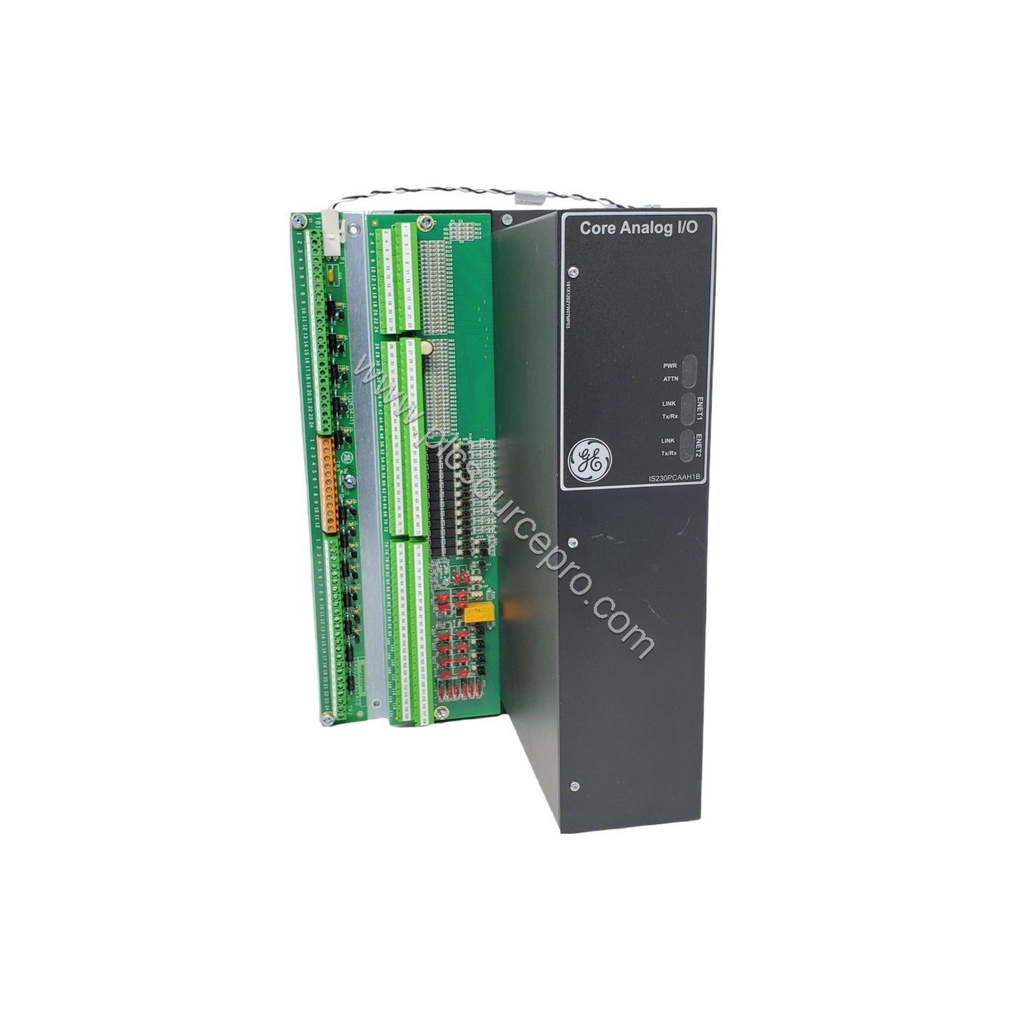 Figure 1: Front view of the GE IS230PCAAH1B Industrial Automation Module showing its compact industrial enclosure and front p