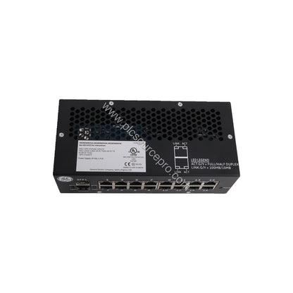 Figure 1: Front view of the GE IS420ESWBH3A Mark VIe IONet Switch showing its compact metal enclosure and status LEDs.