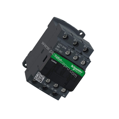 Figure 2: Side profile of the Schneider LC1G1854KUEN contactor highlighting the auxiliary contact block and 4-pole configurat