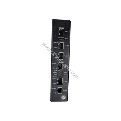 Figure 1: Front view of the GE MPU50 369B1860G0026 Industrial Automation Module showing its compact metal enclosure, status L