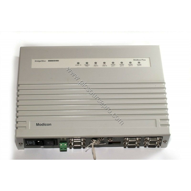 Figure 1: Front view of the Schneider NW-BM85S485 Industrial Automation Module showing its compact industrial enclosure and f