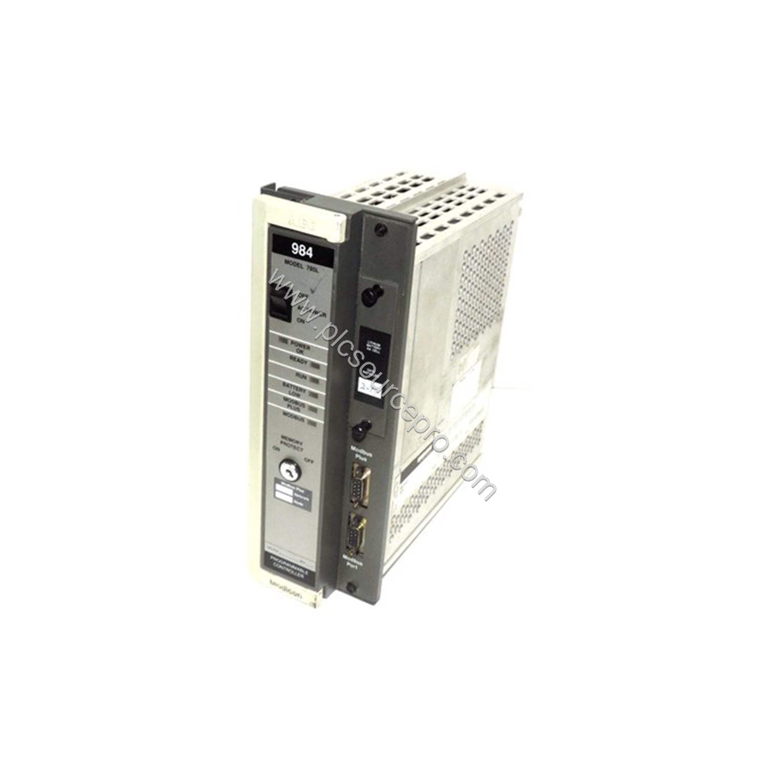 Figure 1: Front view of the Schneider PC-L984-785 Compact CPU showing its robust industrial enclosure and status LED indicato