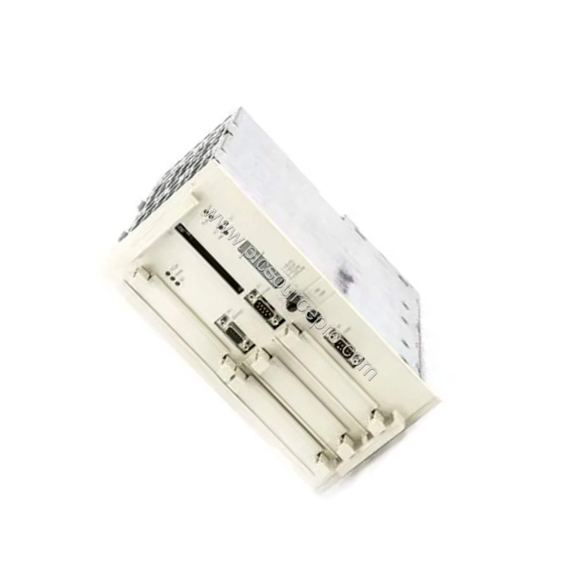 Figure 2: Detailed view of the GE PM150V08 3BSE009598R1 processor module highlighting the memory slots and connector layout.
