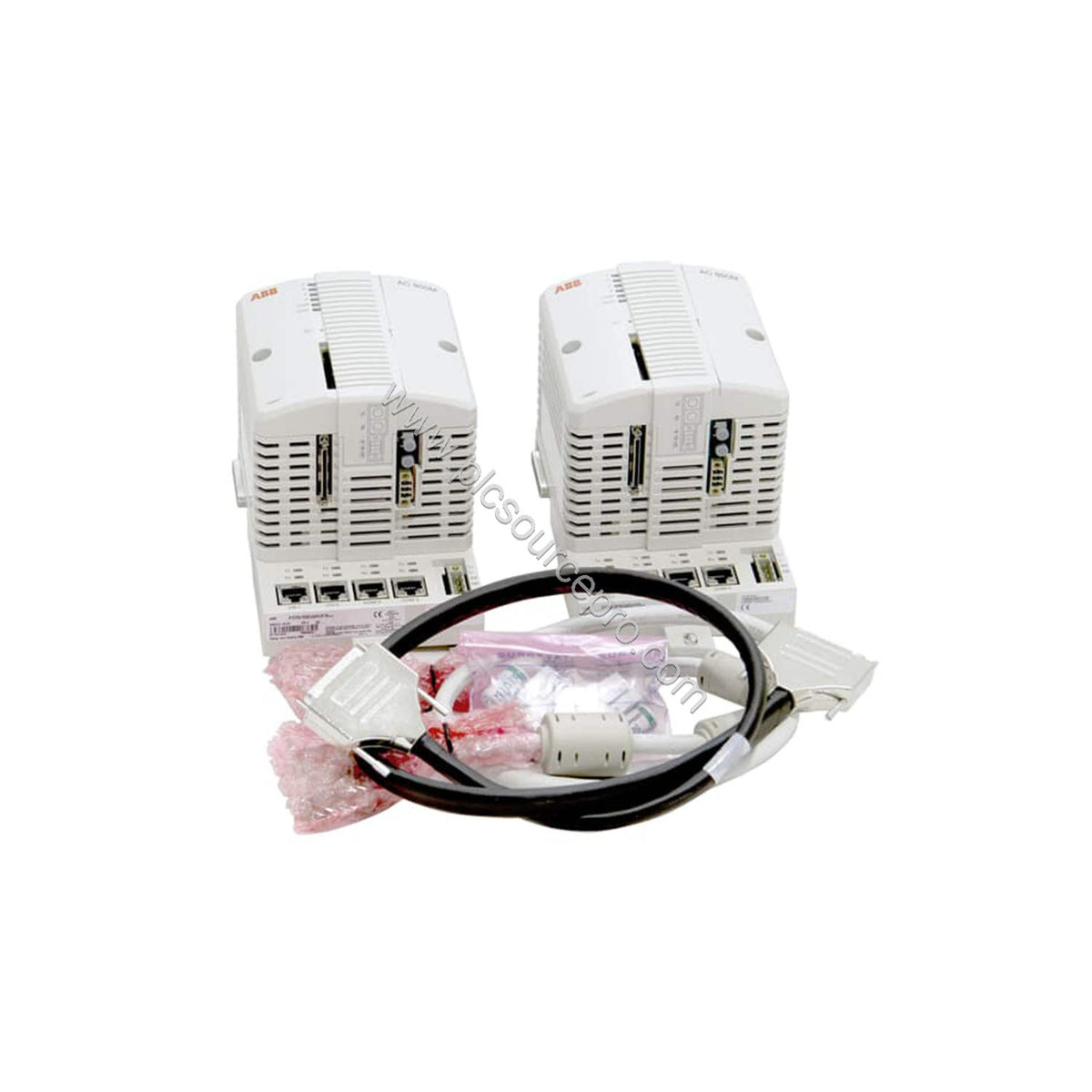 Figure 1: Front view of the ABB PM862K01 Industrial Automation Module showing its compact DIN-rail mountable enclosure and st