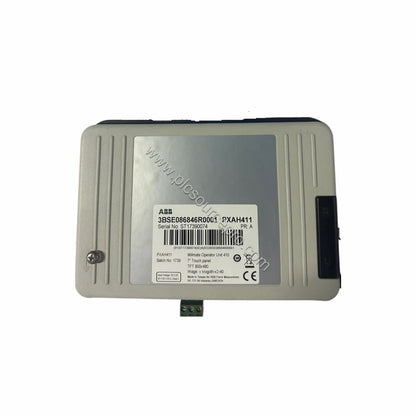Figure 1: Front view of the GE PXAH411 Industrial Automation Module showing its compact industrial enclosure and operator int