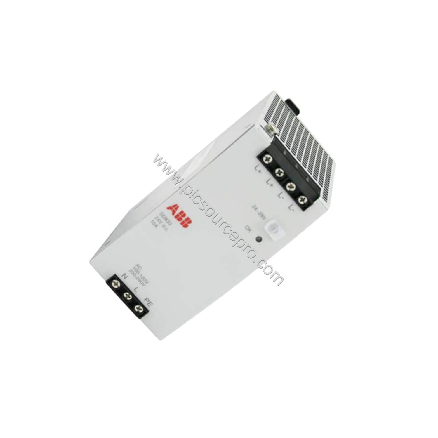 Figure 2: Side view of the ABB SD833 Industrial Automation Module highlighting its slim profile and cooling vents for efficie