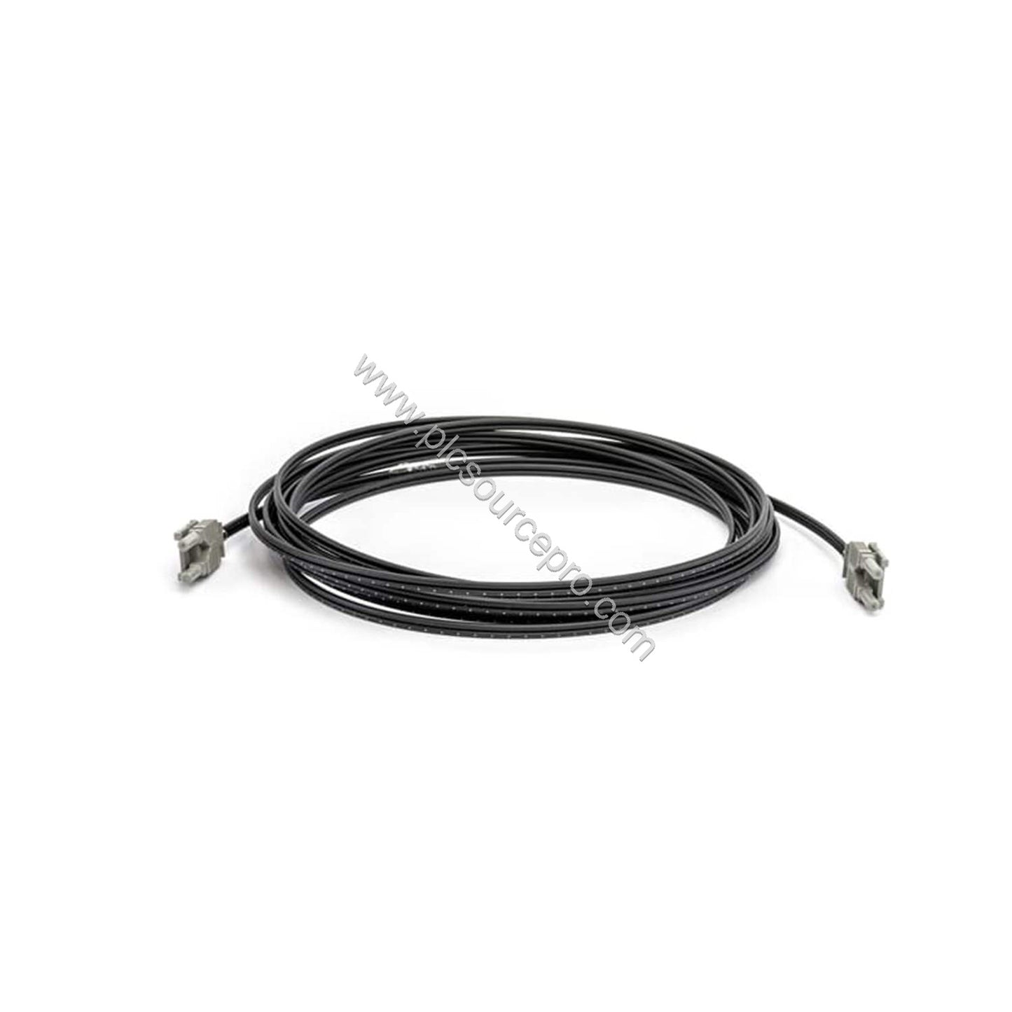 Figure 1: Coiled duplex plastic optical fiber cable of the ABB TK811V050 with latching connectors, ready for installation in 