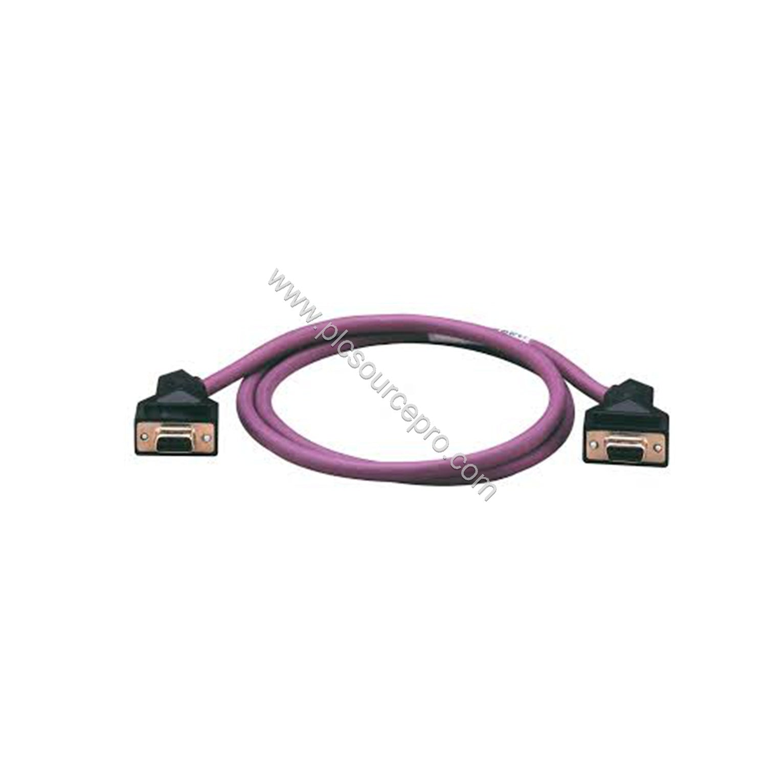 Figure 1: Front view of the Schneider TSXCANCADD1 CANopen cordset showing the molded female SUB-D9 connectors and the flexibl