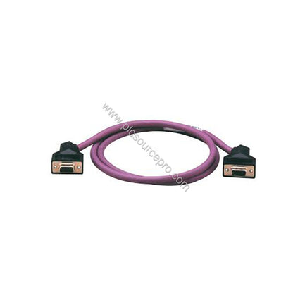 Figure 1: Front view of the Schneider TSXCANCADD1 CANopen cordset showing the molded female SUB-D9 connectors and the flexibl