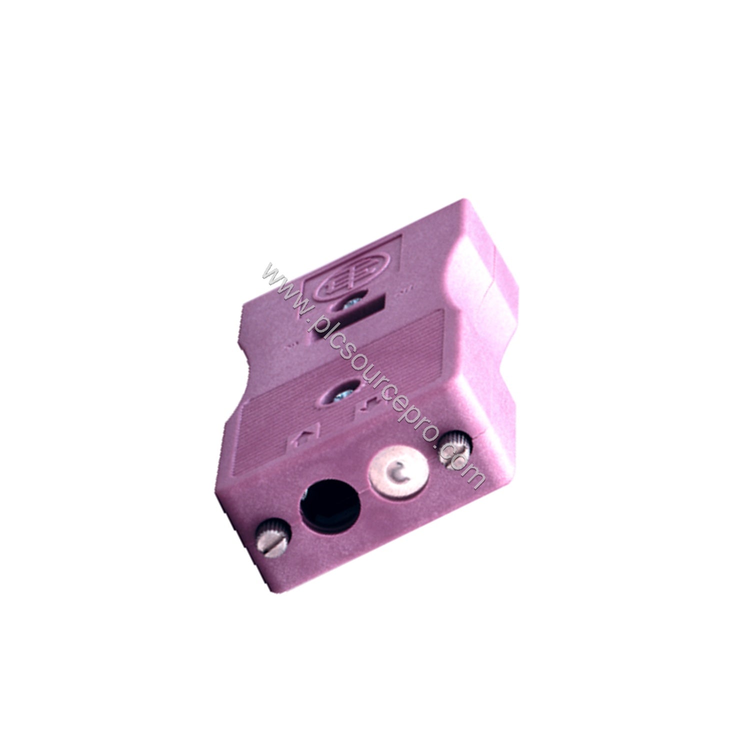 Figure 2: Close-up of the female terminal block on the Schneider TSXCANKCDF180T connector showing the 9 straight pins and loc