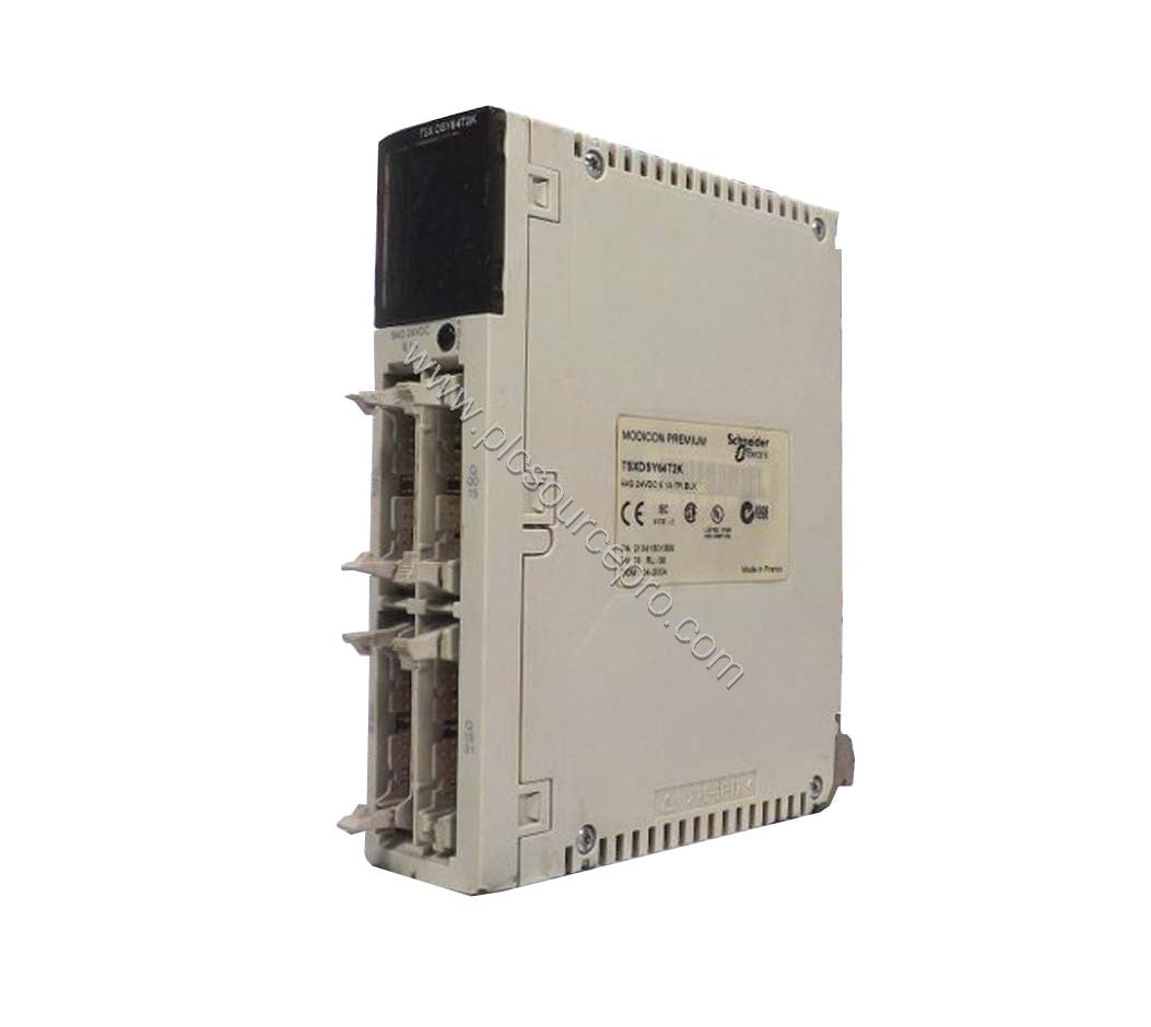 Figure 2: Side angle of the Schneider TSXDSY08R5A module highlighting the compact housing and relay protection used in indust