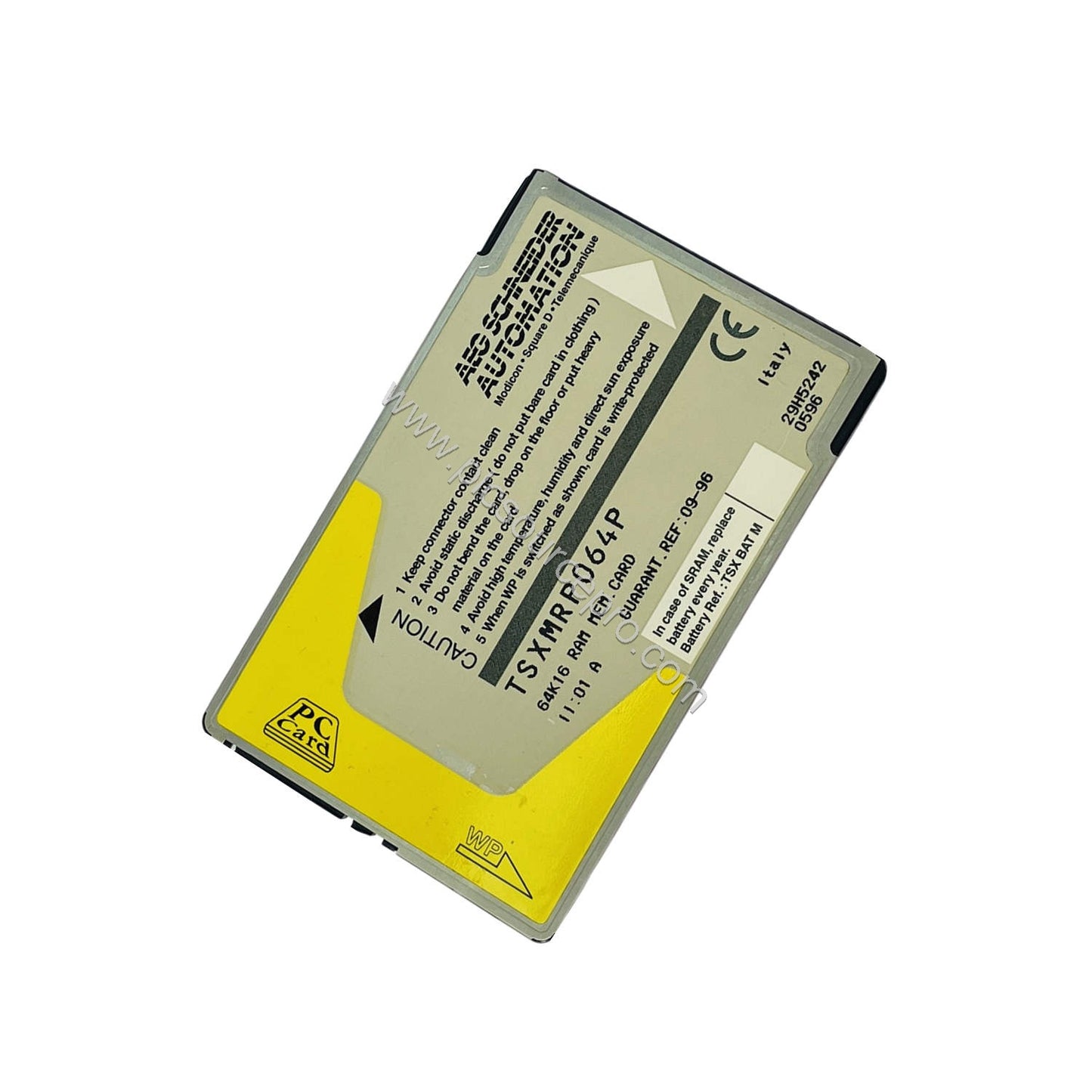 Figure 2: Side profile of the Schneider TSXMRP064P Industrial Automation Module illustrating the lithium battery compartment 