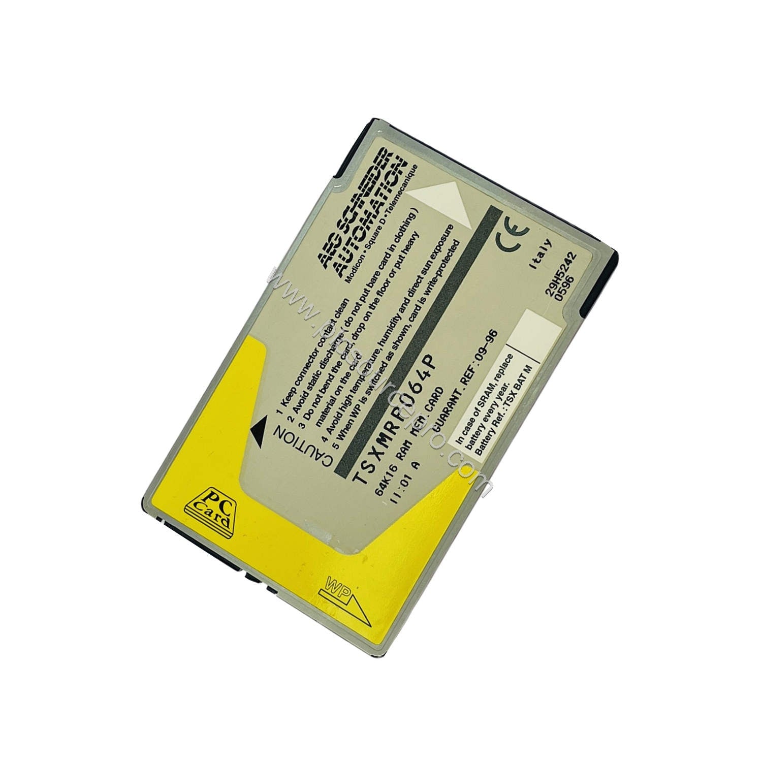 Figure 2: Side profile of the Schneider TSXMRP064P Industrial Automation Module illustrating the lithium battery compartment 