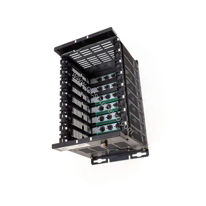 Figure 2: Side angle of the Schneider TSXRKN5 showing the compact backplane design and slot guides for Modicon modules.